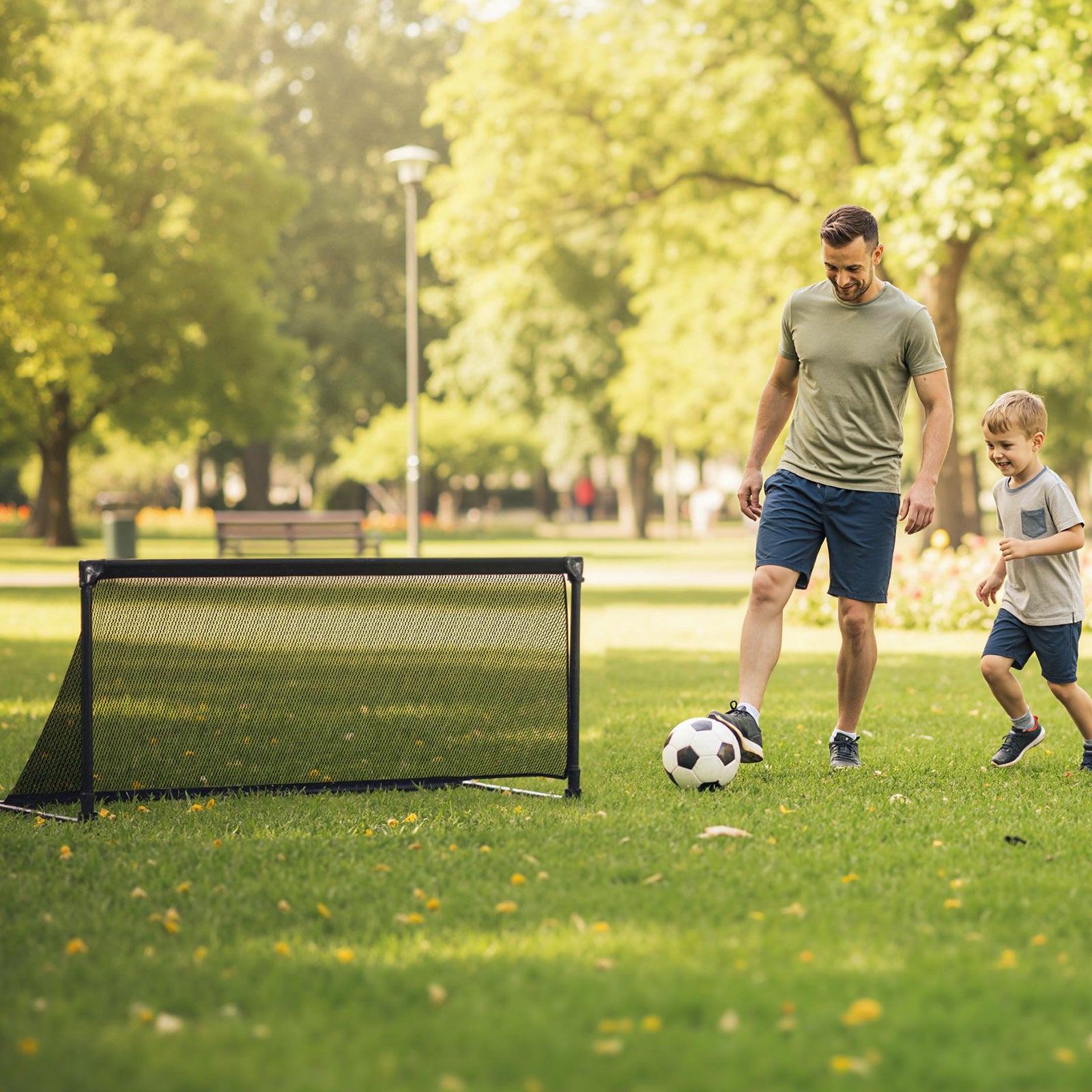 Portable POP Up Toddler Soccer Net with Metal Frame-M