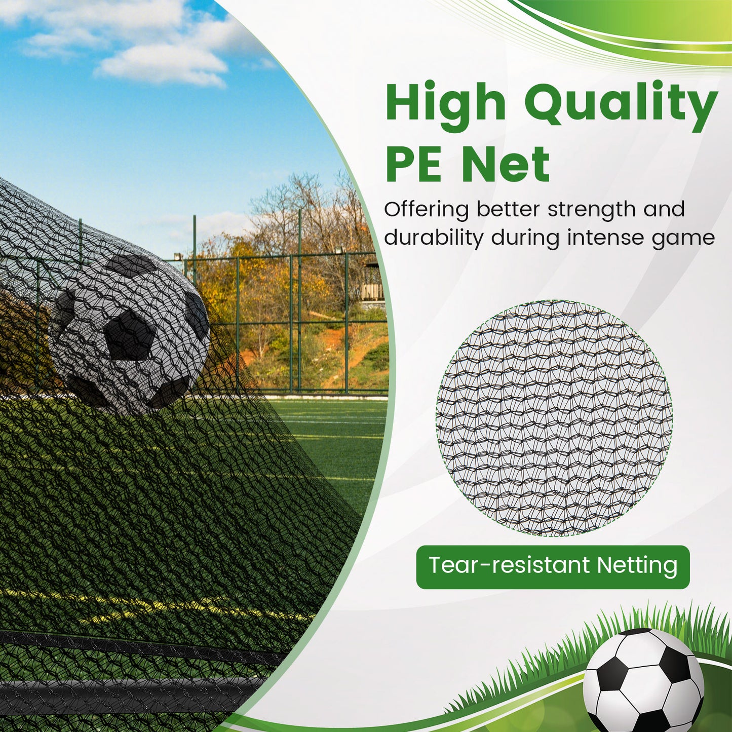 Portable POP Up Toddler Soccer Net with Metal Frame-M