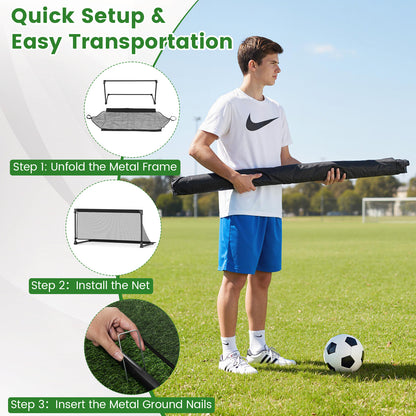 Portable POP Up Toddler Soccer Net with Metal Frame-M