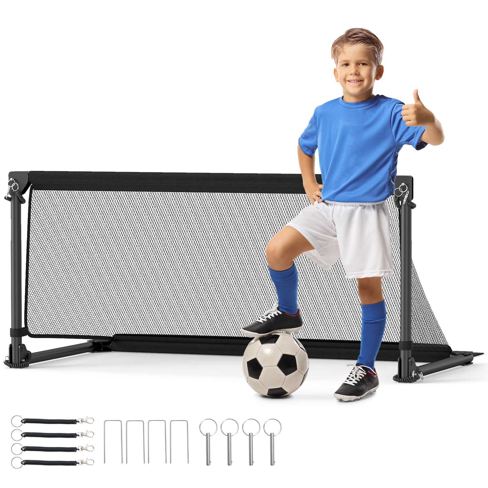 Portable POP Up Toddler Soccer Net with Metal Frame-S