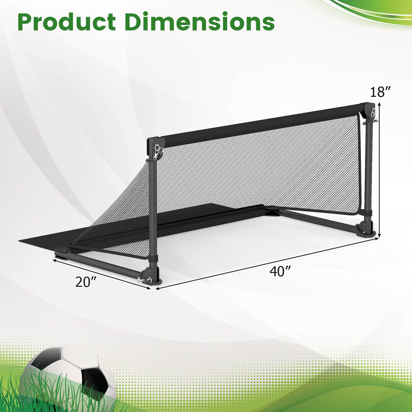 Portable POP Up Toddler Soccer Net with Metal Frame-S