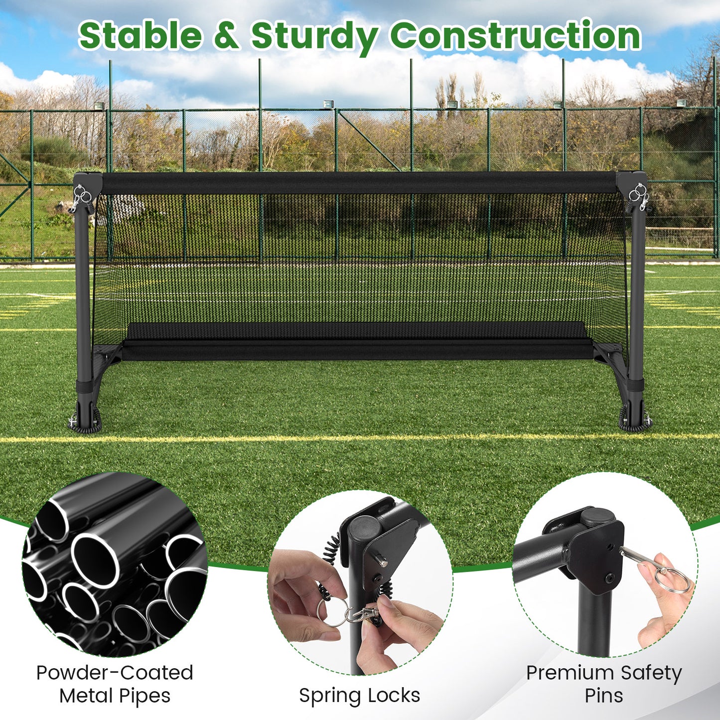 Portable POP Up Toddler Soccer Net with Metal Frame-S