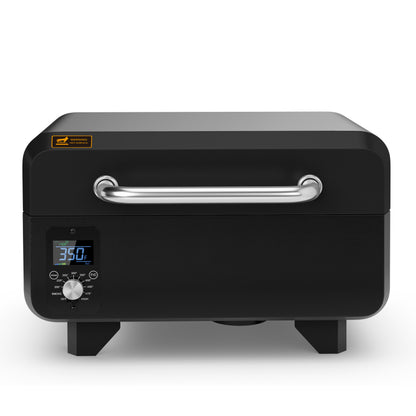 Outdoor Portable Tabletop Pellet Grill and Smoker with Digital Control System for BBQ-Black