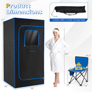 Portable Steam Sauna Box with 3L/1200W Fast-Heat Steamer and 15-Level Temperature-Blue