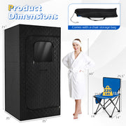 Portable Steam Sauna Box with 3L/1200W Fast-Heat Steamer and 15-Level Temperature-Black