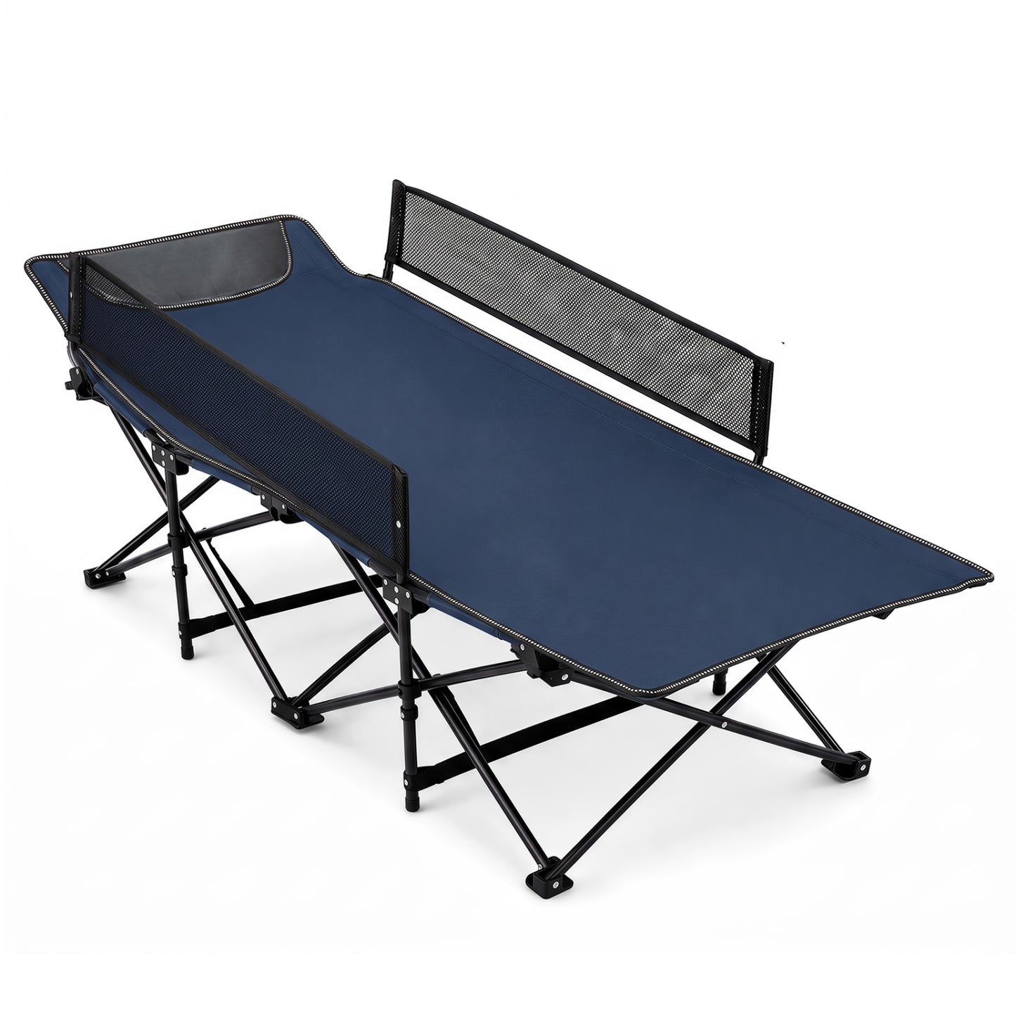 Portable Folding Camping Cot with Guardrail - 330 lbs Capacity