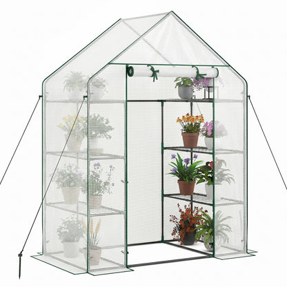 Portable Walk-in Greenhouse with 3 Tiers and 6 Shelves