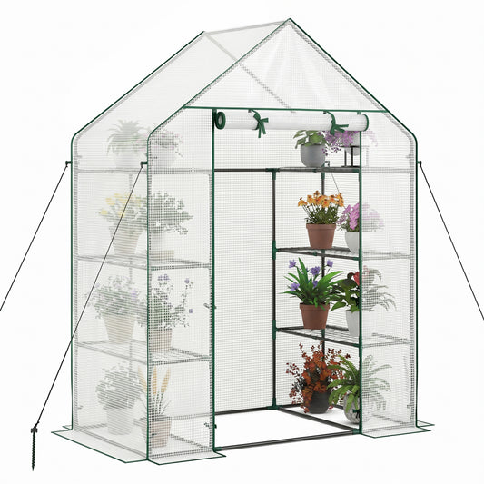 Portable Walk-in Greenhouse with 3 Tiers and 6 Shelves
