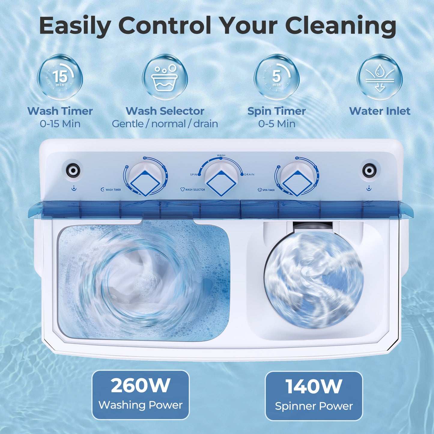 Portable Washing Machine for Dorms and Apartment-Blue