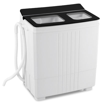 Portable Washing Machine with 12 LBS Washer and 8 LBS Spinner Combo for Apartments-Black