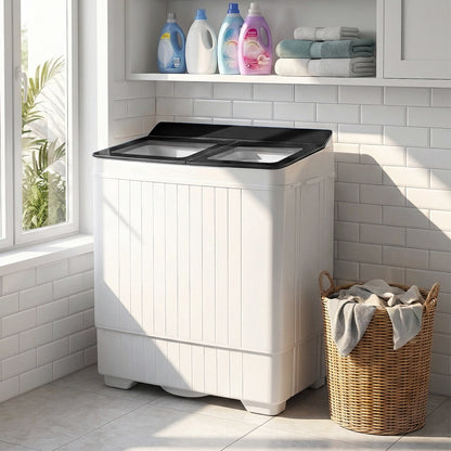 Portable Washing Machine with 18 LBS Washer and 8 LBS Spinner Combo-Black