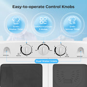 20 lbs Portable Washing Machine with Built-in Gravity Drain-Gray