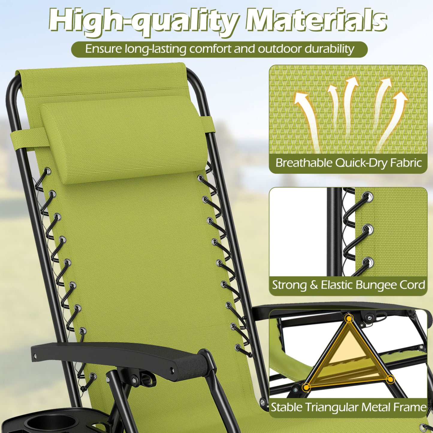 Zero Gravity Recliner Chair with Cup Holder and Pillow