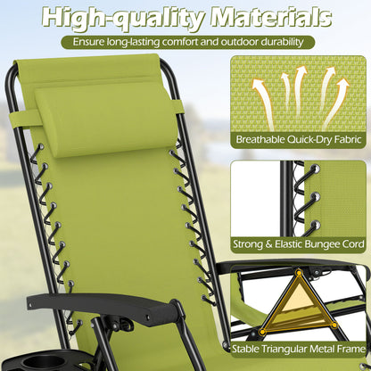 Zero Gravity Recliner Chair with Cup Holder and Pillow