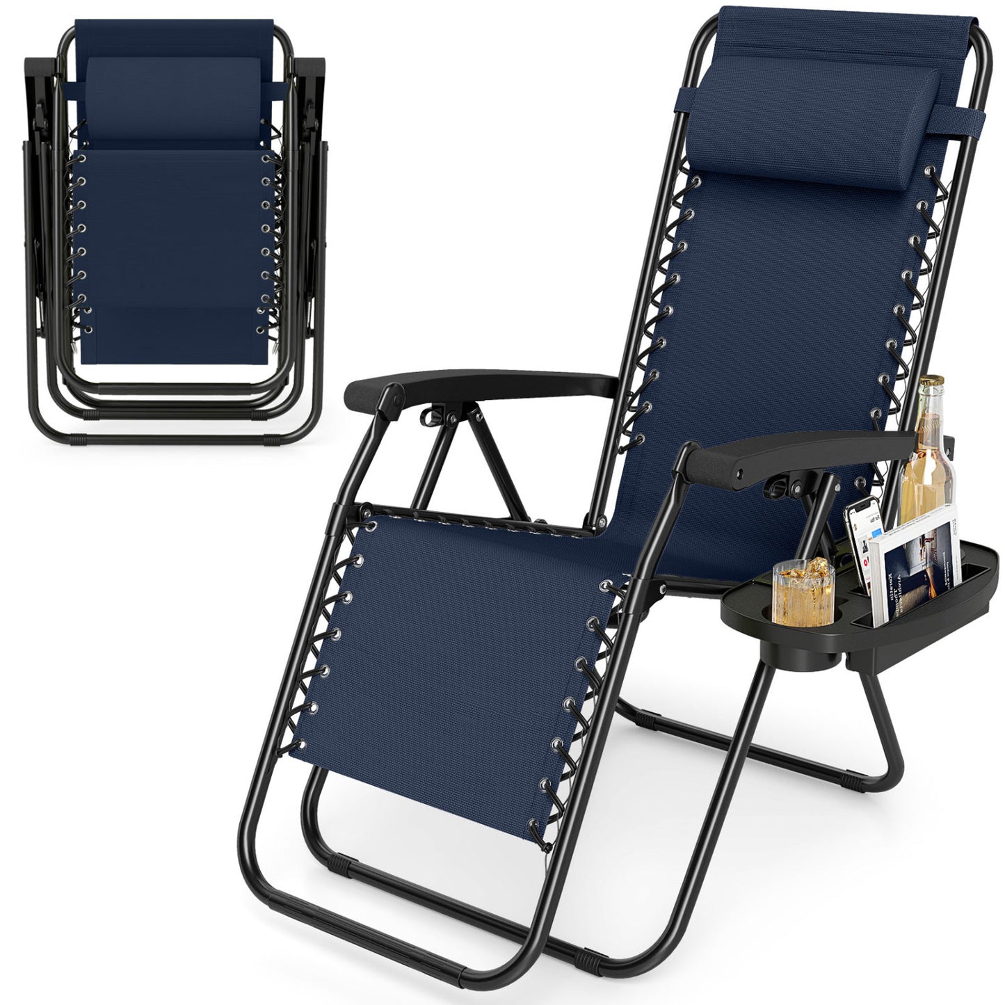 Zero Gravity Recliner Chair with Cup Holder and Pillow