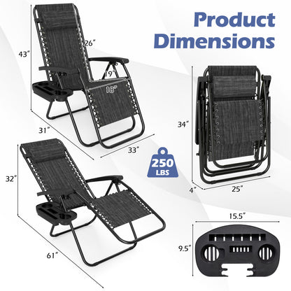 Zero Gravity Recliner Chair with Cup Holder and Pillow