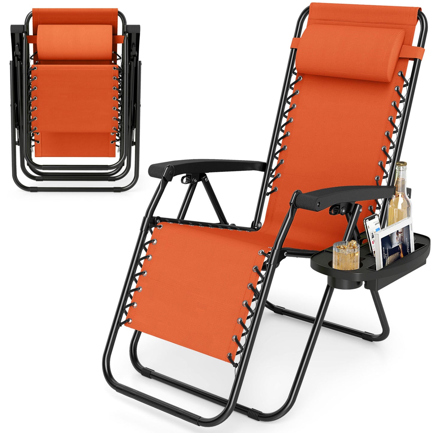 Zero Gravity Recliner Chair with Cup Holder and Pillow