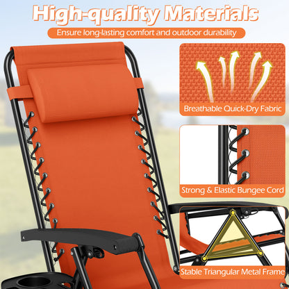 Zero Gravity Recliner Chair with Cup Holder and Pillow