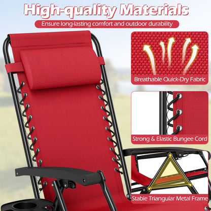 Zero Gravity Recliner Chair with Cup Holder and Pillow
