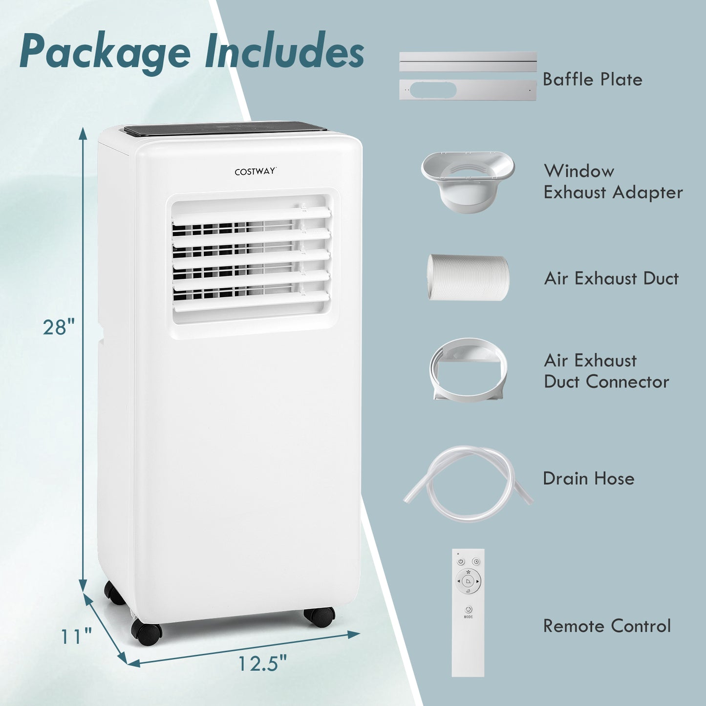 10000 BTU Portable Air Conditioner with Remote Control