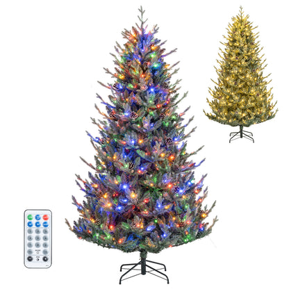 Pre-Lit Artificial Christmas Tree with Multicolored LED Lights-M