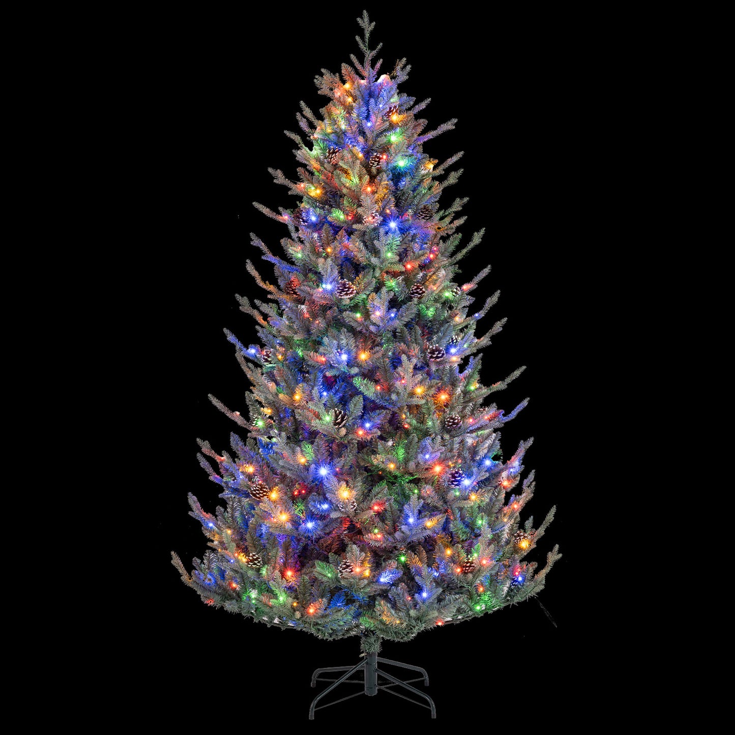 Pre-Lit Artificial Christmas Tree with Multicolored LED Lights-M
