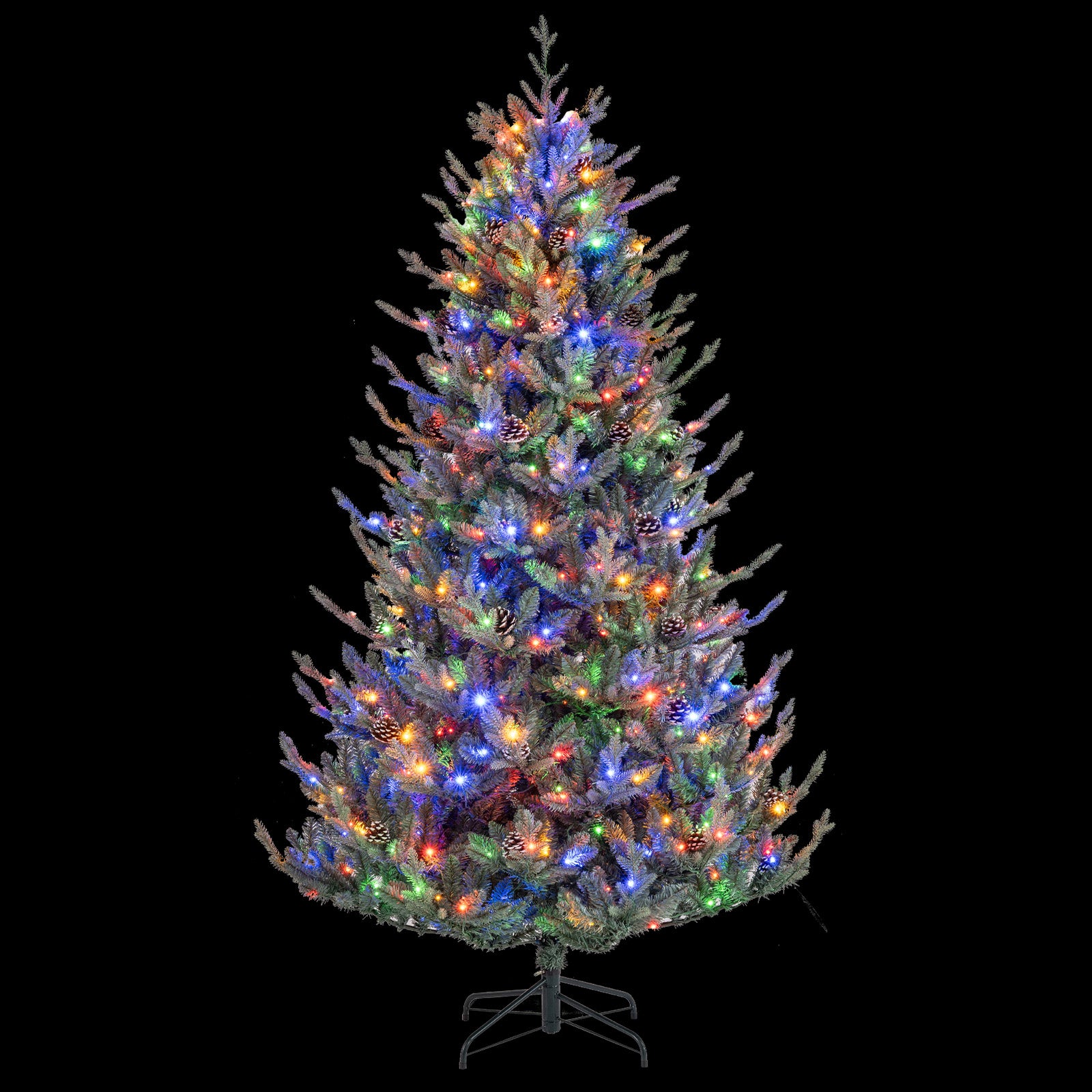 Pre-Lit Artificial Christmas Tree with Multicolored LED Lights-M