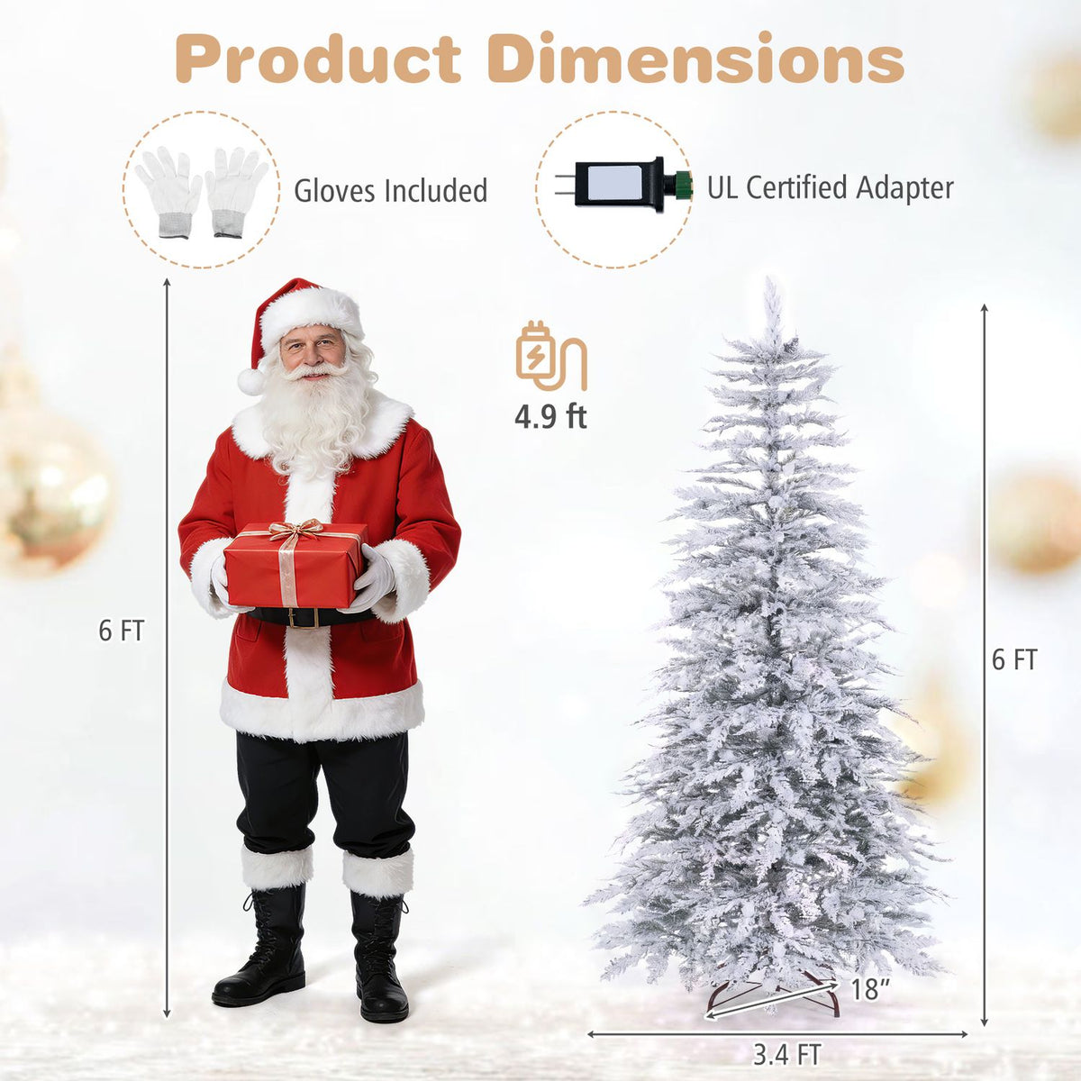 Pre-Lit Artificial Christmas Tree with 280/350/440 Warm White LED Lights and 8-Mode
