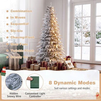 Pre-Lit Artificial Christmas Tree with 280/350/440 Warm White LED Lights and 8-Mode