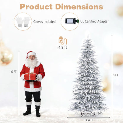 Pre-Lit Artificial Christmas Tree with 280/350/440 Warm White LED Lights and 8-Mode