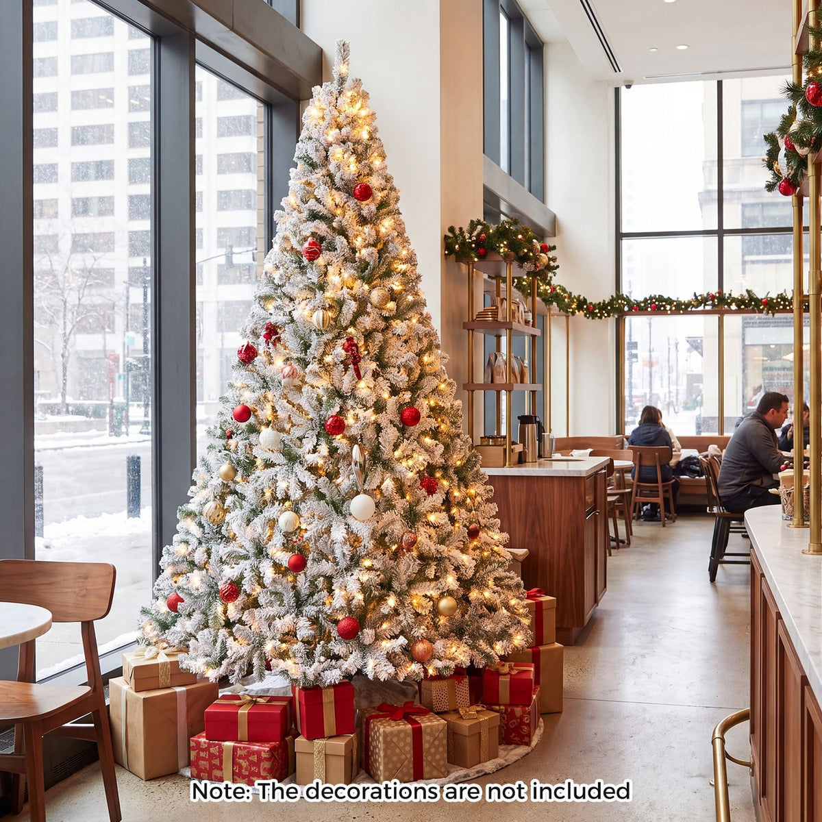 9/7.5/6/4.5 FT Pre-Lit Artificial Christmas Tree with 900/550/250/150 Warm White LED Lights