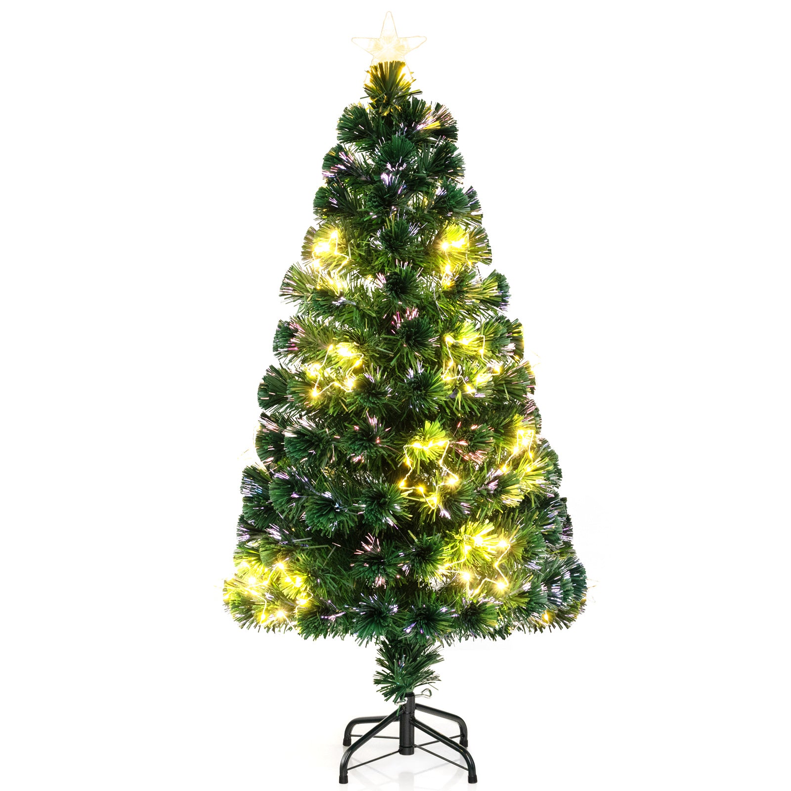 Pre-Lit Artificial Xmas Tree with Top Star and Branch Tips-4 FT - 4 Ft