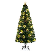Pre-Lit Artificial Xmas Tree with Top Star and Branch Tips