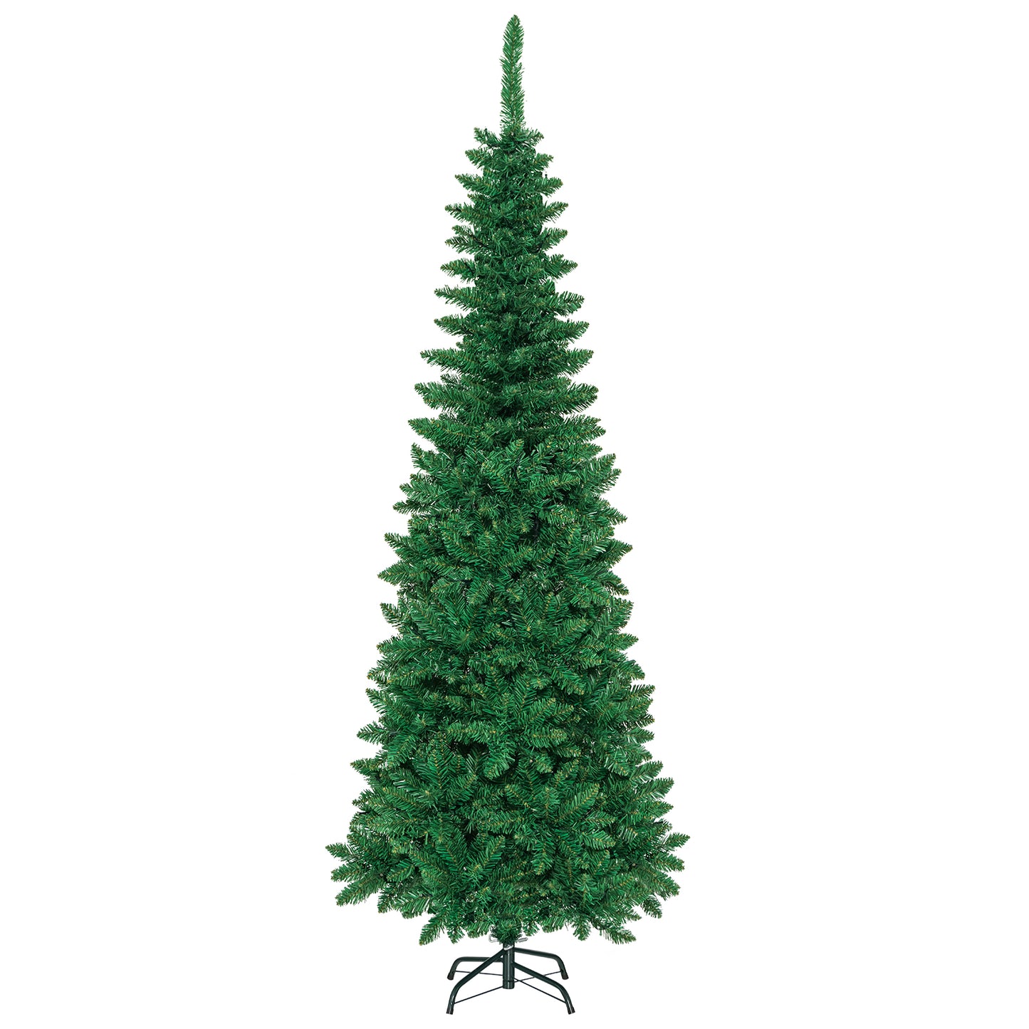 Pre-Lit Hinged Artificial Pencil Christmas Tree-6.5 Feet