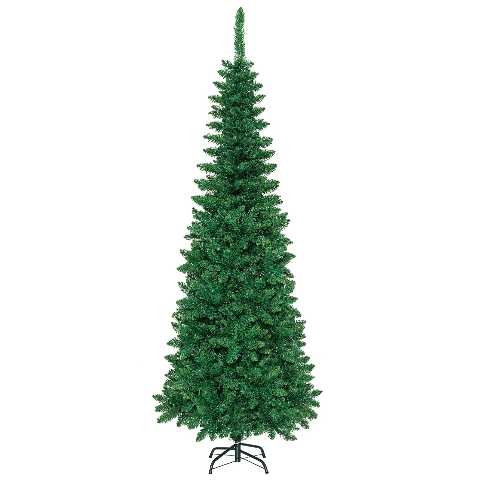 Pre-Lit Hinged Artificial Pencil Christmas Tree-6.5 Feet