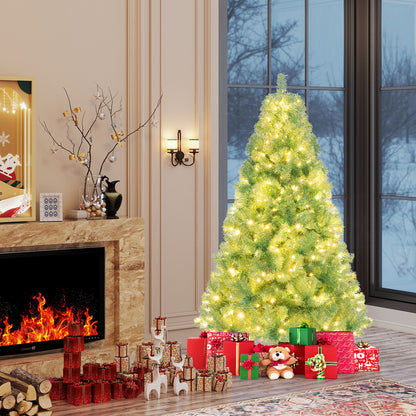 Pre-Lit Tinsel Christmas Tree Artificial Xmas Tree Home Office Party Seasonal Holiday Decoration-S