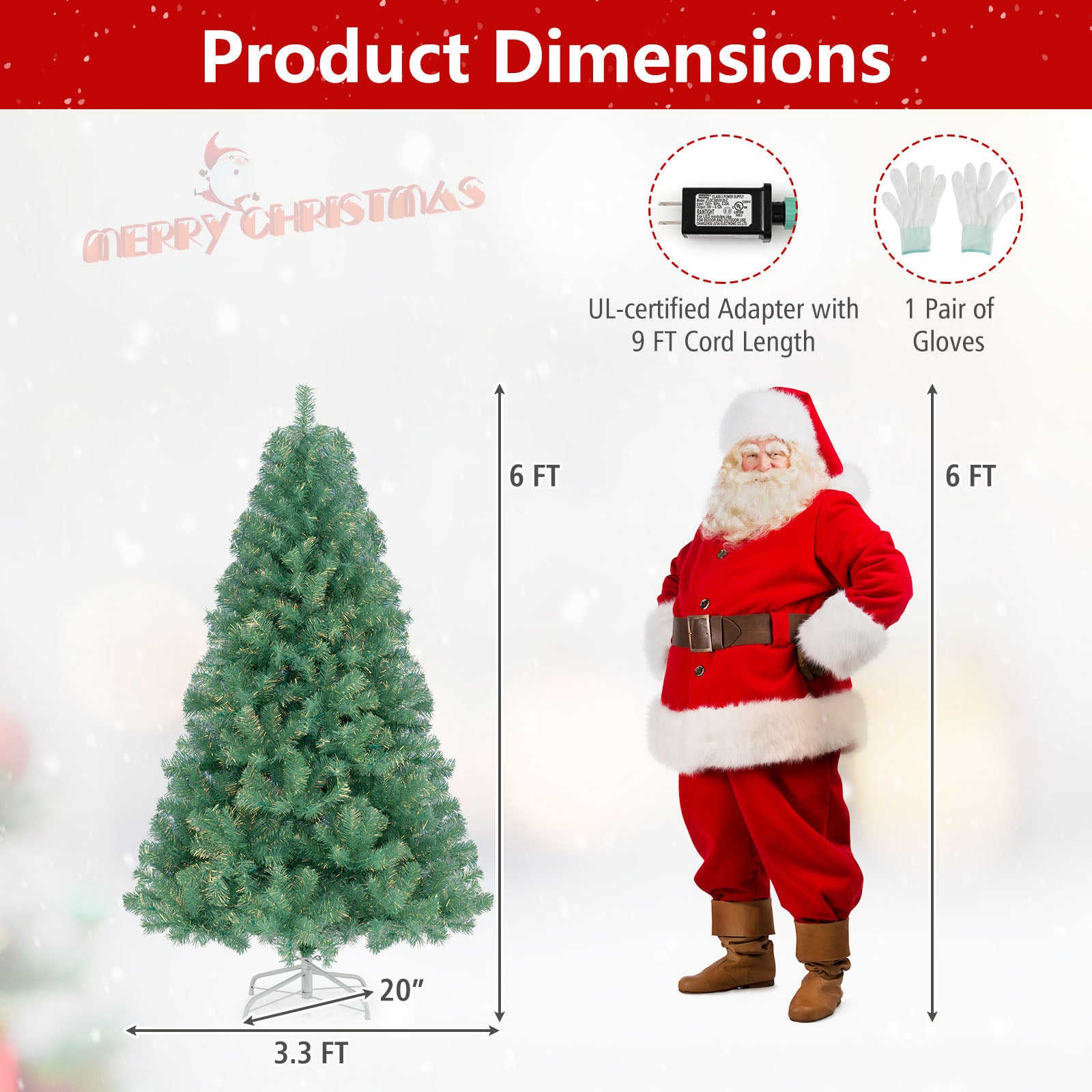 Pre-Lit Tinsel Christmas Tree Artificial Xmas Tree Home Office Party Seasonal Holiday Decoration-S