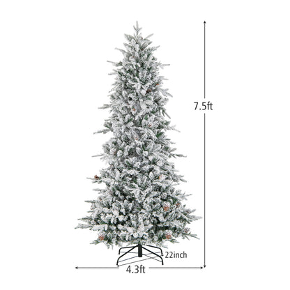 6/7.5 Feet Pre-lit Artificial Christmas Tree-7.5 ft