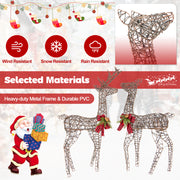 2 Pieces Lighted Reindeer Family with 200 LED Lights