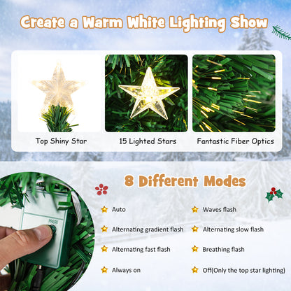 Prelit Fiber Optic Christmas Tree with Warm White Lights-4 ft