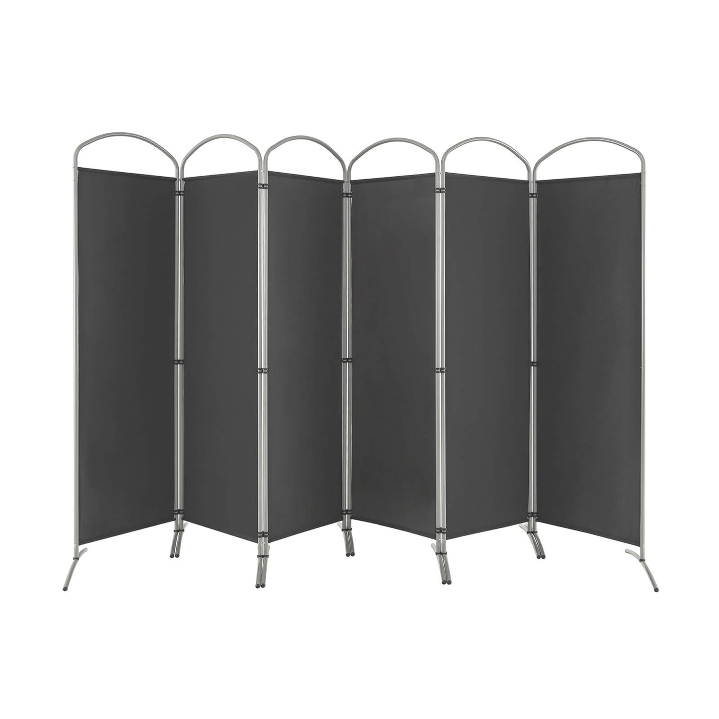 6 Feet 6-Panels Freestanding Folding Privacy Screen-Brown - Gray