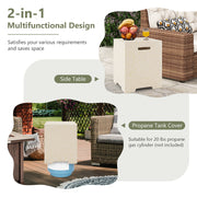 2-in-1 Gas Tank Holder Side Table with Protective Cover