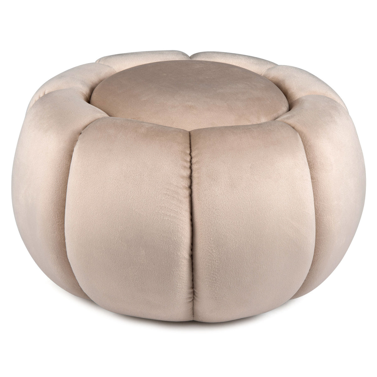 Pumpkin Ottoman with Hidden Storage and Removable Lid