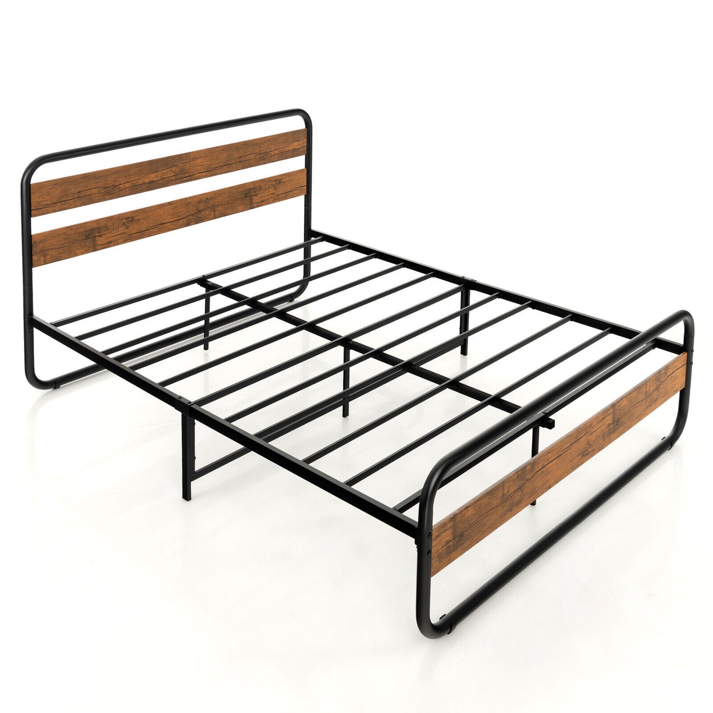 Arc Platform Bed with Headboard and Footboard-Full Size - Queen Size
