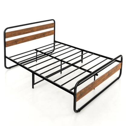 Arc Platform Bed with Headboard and Footboard-Full Size - Queen Size