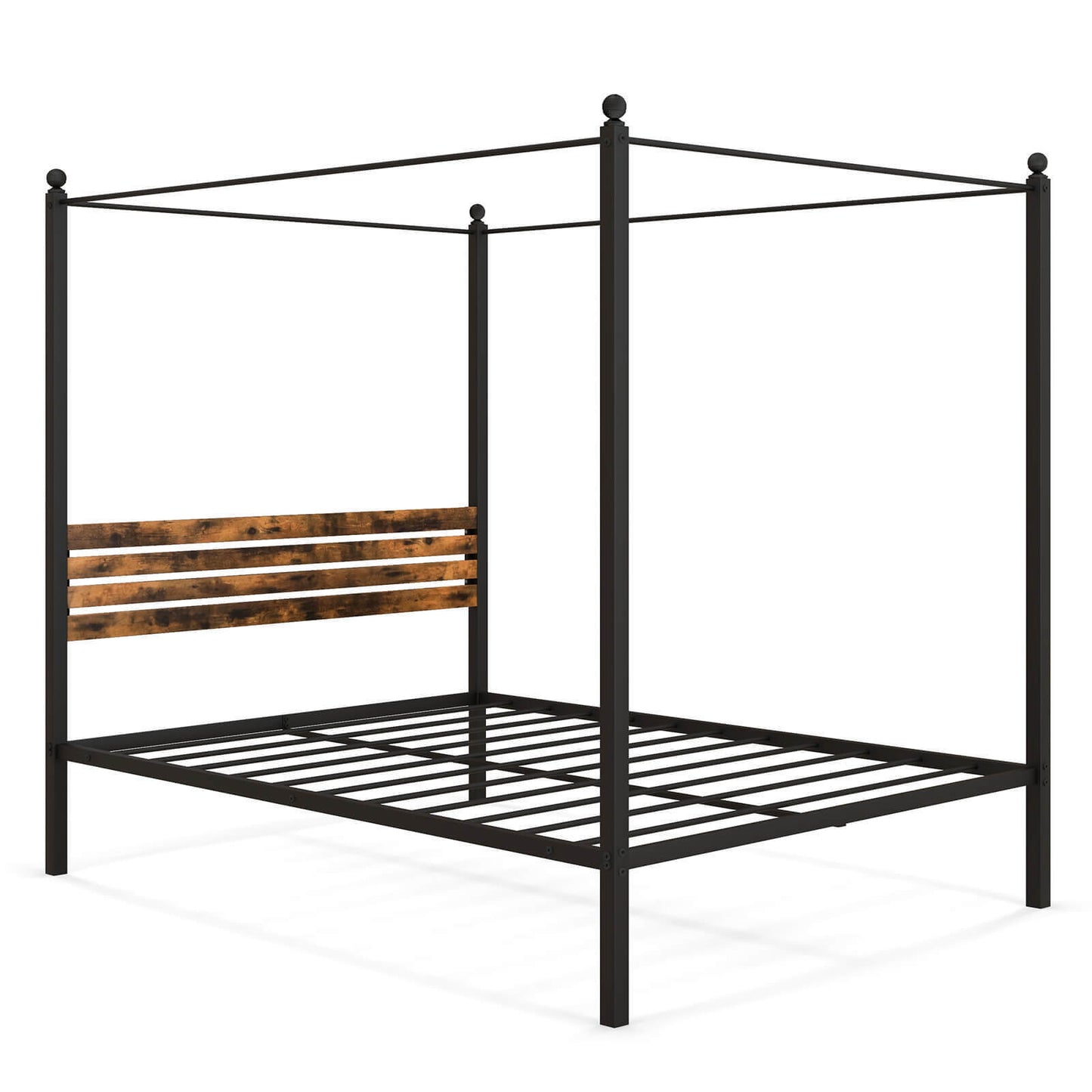 Queen Size Canopy Bed Frame with Under Bed Storage-Queen Size - Queen Size