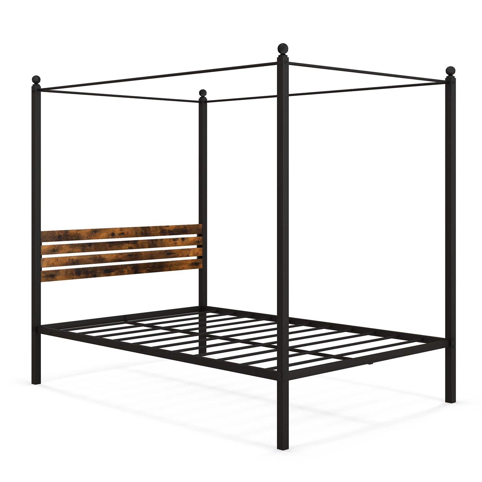 Queen Size Canopy Bed Frame with Under Bed Storage-Queen Size - Full Size