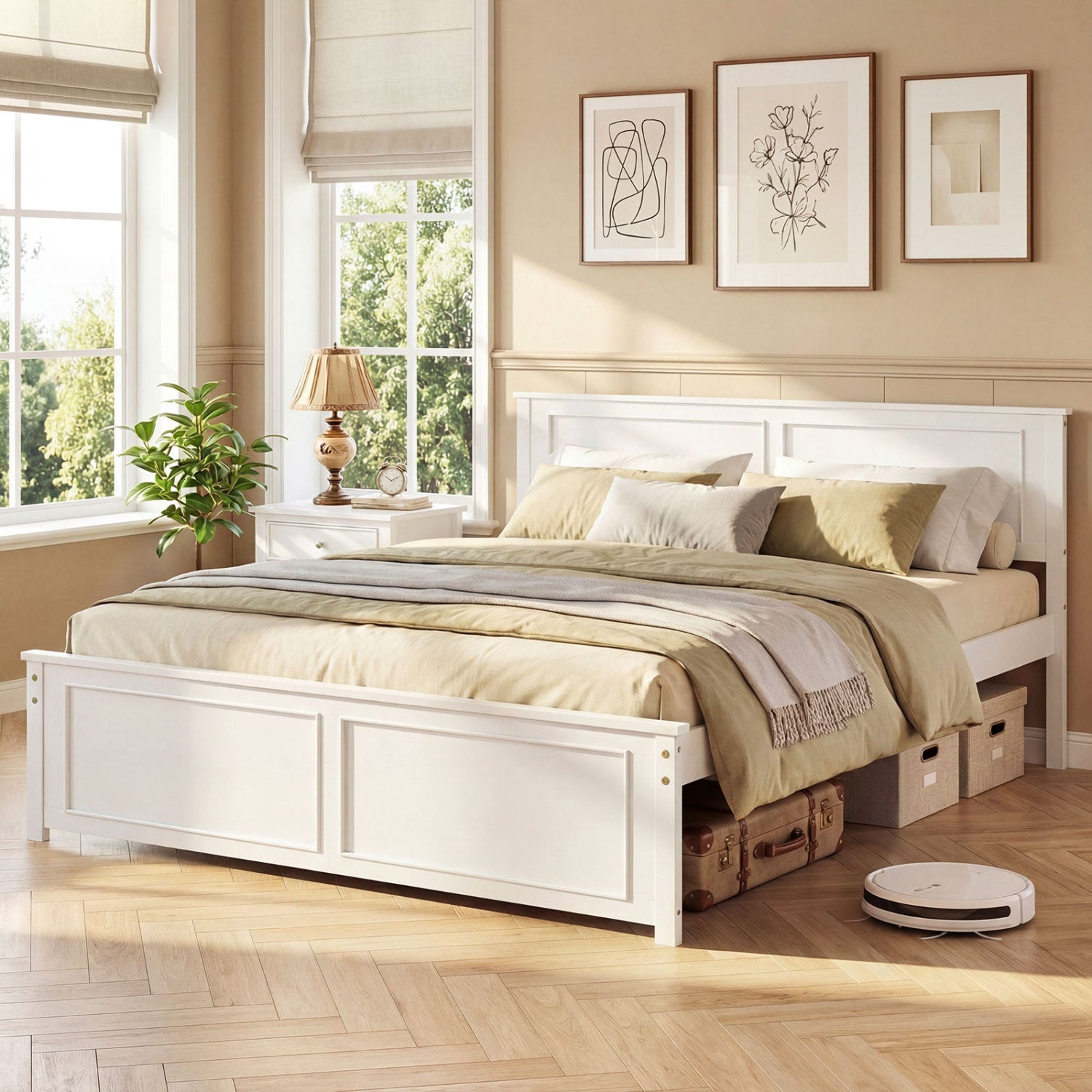 Twin Size Platform Bed Frame with Headboard