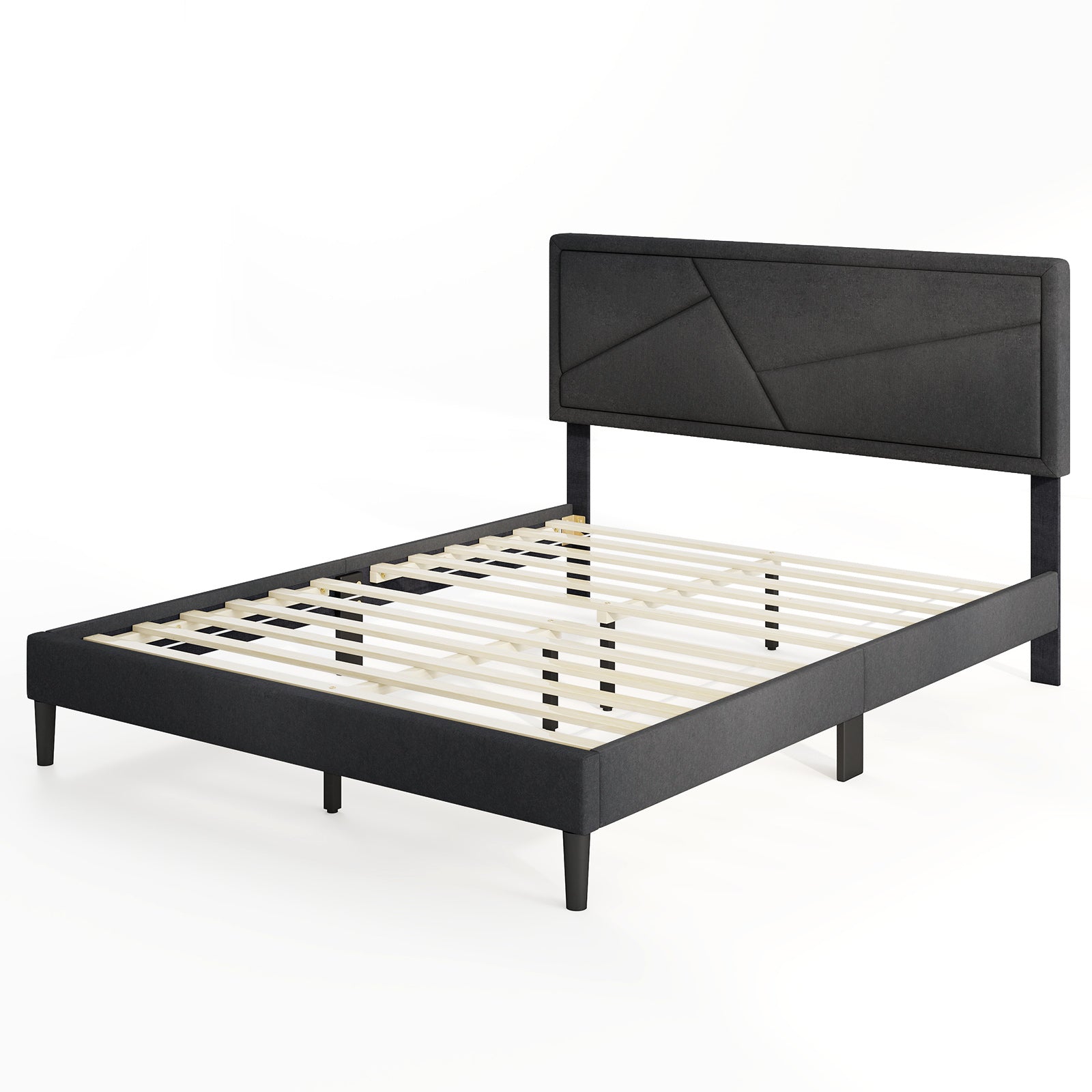 Twin/Full/Queen Size Upholstered Platform Bed Frame with High Headboard-Queen Size - Queen Size
