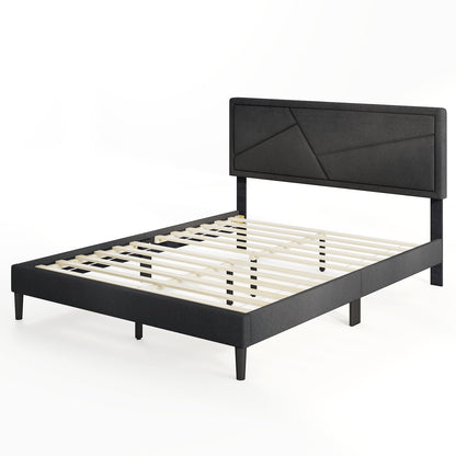 Twin/Full/Queen Size Upholstered Platform Bed Frame with High Headboard-Queen Size - Queen Size